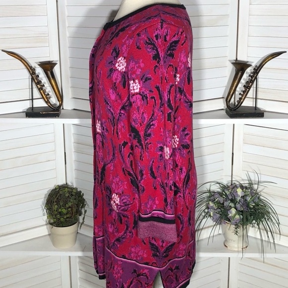 Isaac Mizrahi Live Floral Knit Cardigan Coat 2X - Picture 4 of 13